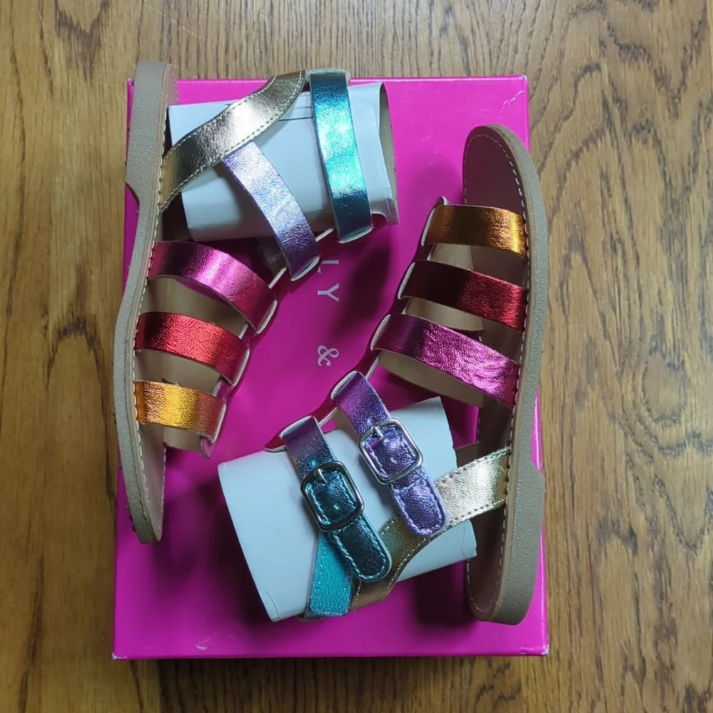 NIB Kelly & Katie Chloe Gladiator Rainbow Sandal Size 12T